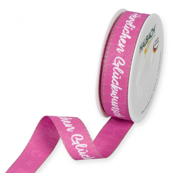 Druckband "Herzlichen Glckwunsch" Pink/Wei