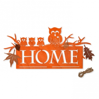 Holz-Schild "HOME" mit Filz-Blttern 